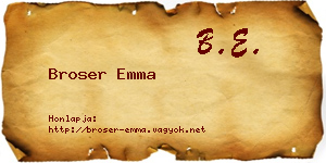 Broser Emma névjegykártya