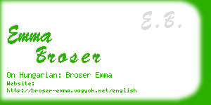 emma broser business card